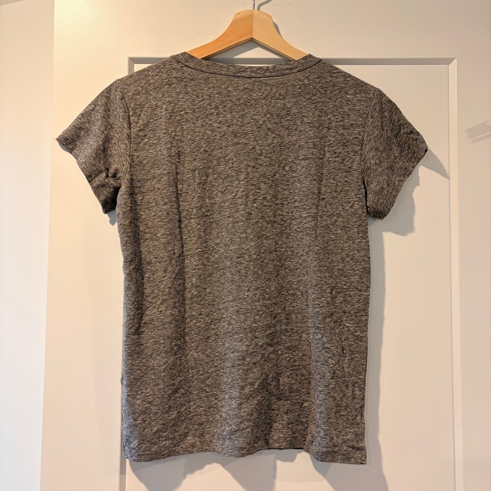 J Crew Vintage Flamingo Bird Sequin Womens Tee Size M Gray Preppy Summer Coastal - Picture 4 of 9